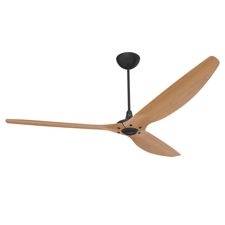 Big Ass Fans Haiku 84" Ceiling Fan with Caramel Bamboo Blades and Black Finish, Downrod 12", Indoors with LED