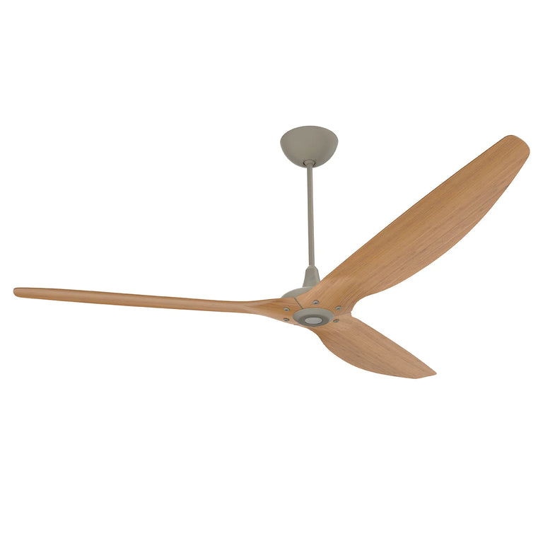 Big Ass Fans Haiku 84" Ceiling Fan with Caramel Bamboo Blades and Satin Nickel Finish, Downrod 12", Indoors with LED, Uplight