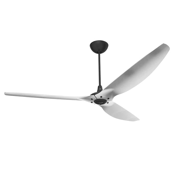 Big Ass Fans Haiku 84" Ceiling Fan with Brushed Aluminum Blades and Black Finish, Downrod 12", Indoors with LED