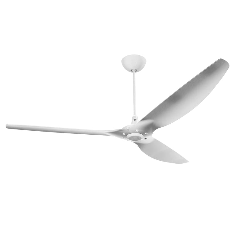 Big Ass Fans Haiku 84" Ceiling Fan with Brushed Aluminum Blades and White Finish, Downrod 12", Indoors