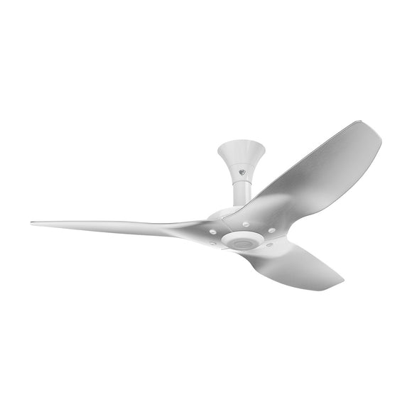Big Ass Fans Haiku 60" Ceiling Fan, Low Profile Mount with Brushed Aluminum Blades and White Finish with LED