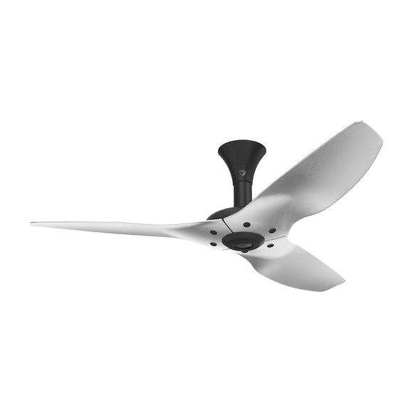 Big Ass Fans Haiku 52" Ceiling Fan, Low Profile Mount with Brushed Aluminum Blades and Black Finish with LED - Covered Outdoors