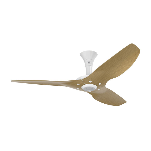 Big Ass Fans Haiku 60" Ceiling Fan, Low Profile Mount with Caramel Aluminum Blades and White Finish with LED - Covered Outdoors