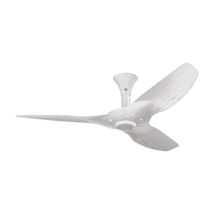 Big Ass Fans Haiku 60" Ceiling Fan, Low Profile Mount with Driftwood Blades and White Finish with LED - Covered Outdoors