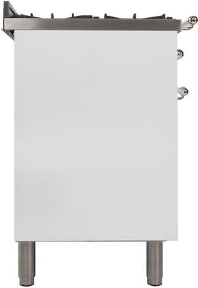 ILVE 36 in. Nostalgie Series Single Oven Propane Gas Burner and Oven in White with Chrome Trim, UPN90FDVGGBXLP