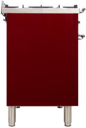 ILVE 36 in. Nostalgie Series Single Oven Propane Gas Burner and Electric Oven Range in Burgundy with Chrome Trim, UPN90FDMPRBXLP