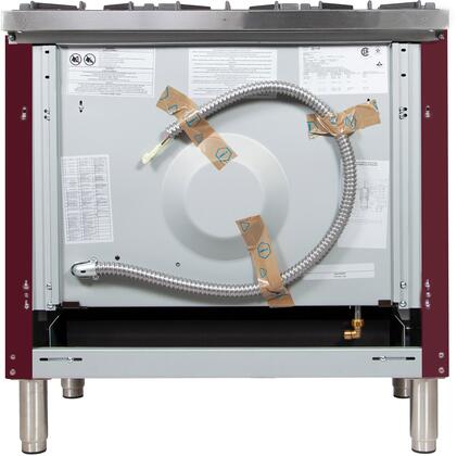 ILVE 36 in. Nostalgie Series Single Oven Propane Gas Burner and Electric Oven Range in Burgundy with Chrome Trim, UPN90FDMPRBXLP