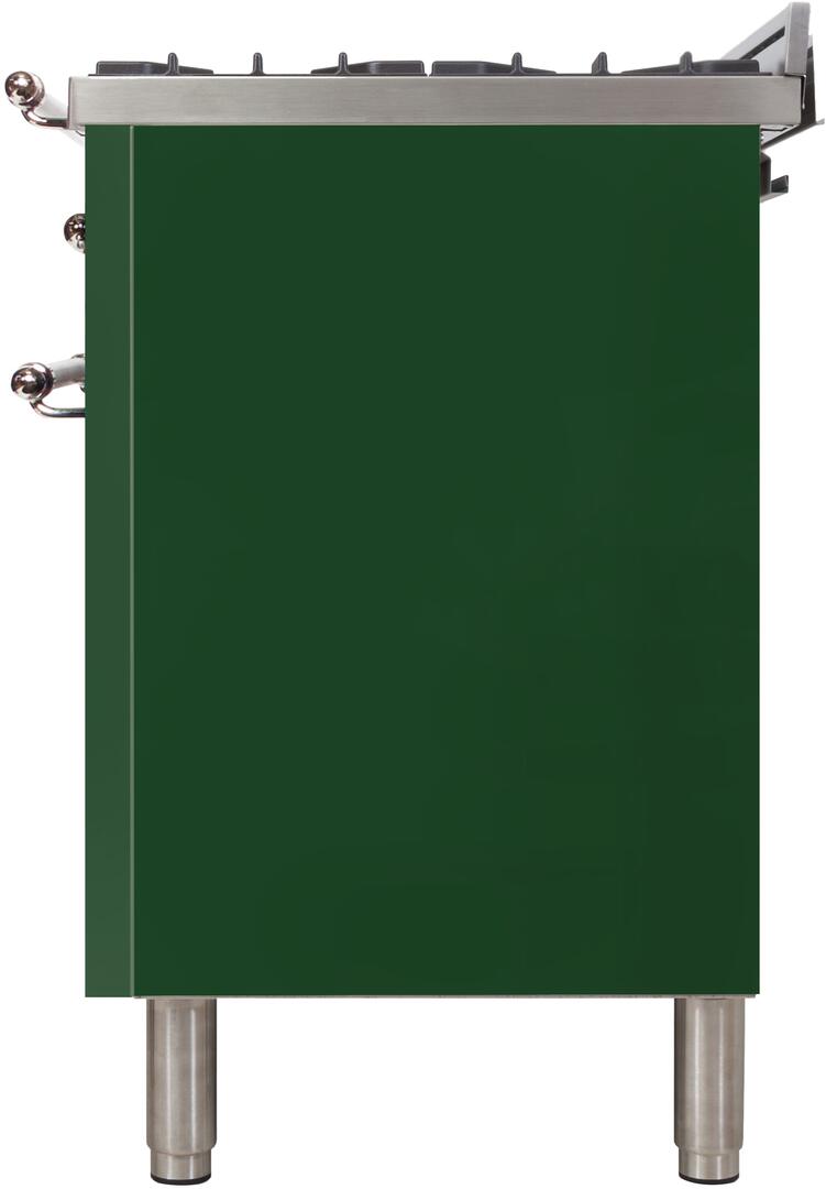 ILVE 30 in. Nostalgie Series Single Oven Natural Gas Burner and Electric Oven Range in Emerald Green with Chrome Trim, UPN76DMPVSXNG