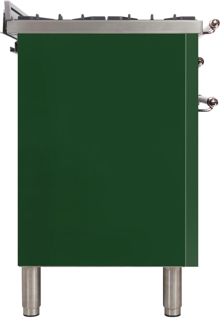 ILVE 30 in. Nostalgie Series Single Oven Natural Gas Burner and Electric Oven Range in Emerald Green with Chrome Trim, UPN76DMPVSXNG