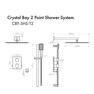 ZLINE Crystal Bay Thermostatic Shower System in Brushed Nickel, CBY-SHS-T2-BN