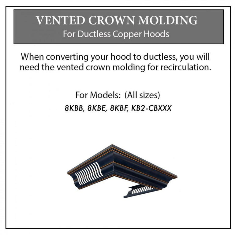 ZLINE Vented Crown Molding for Designer Range Hoods w/Recirculating Option, CM6V-8KBB