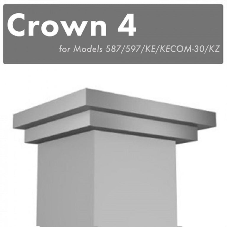 ZLINE Crown Molding #4 for Wall Range Hood (CM4-587/597/KE/KECOM-30/KZ)