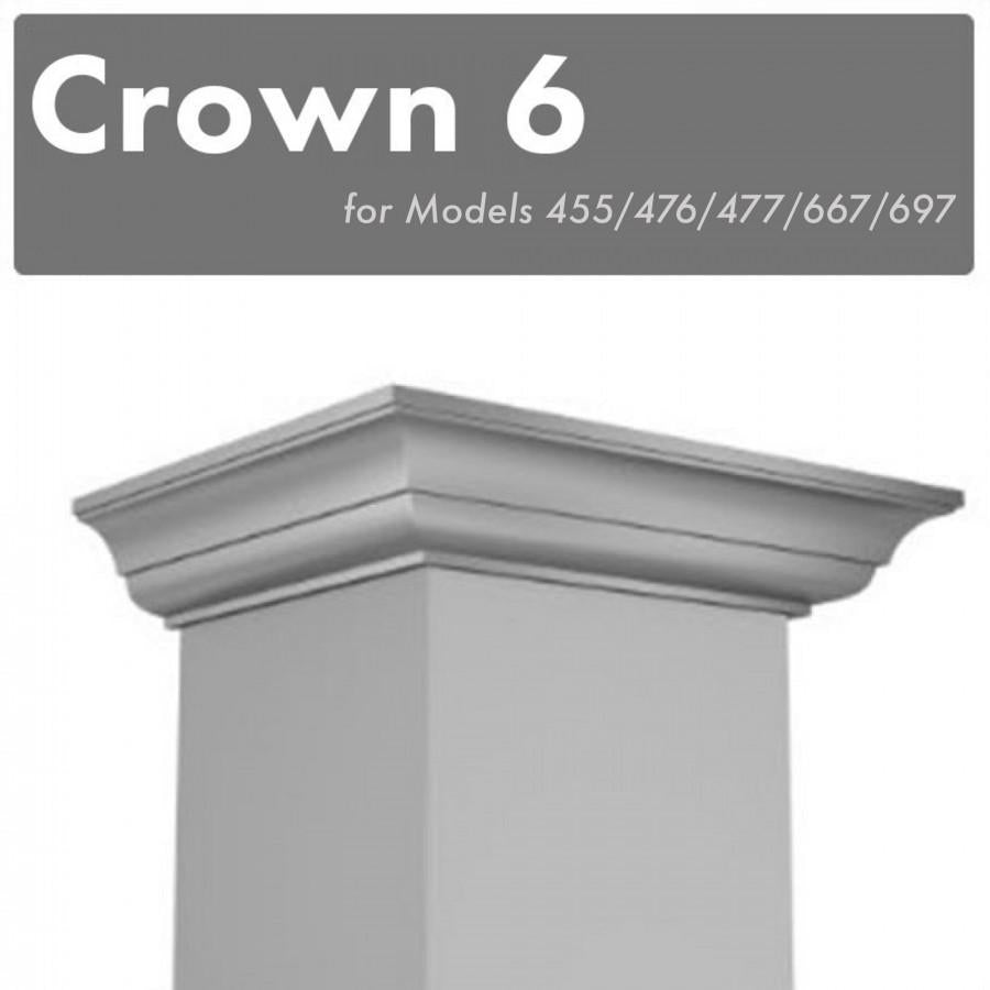 ZLINE Crown Molding 6 for Wall Range Hood Stainless Steel, CM6-455/476/477/667/697