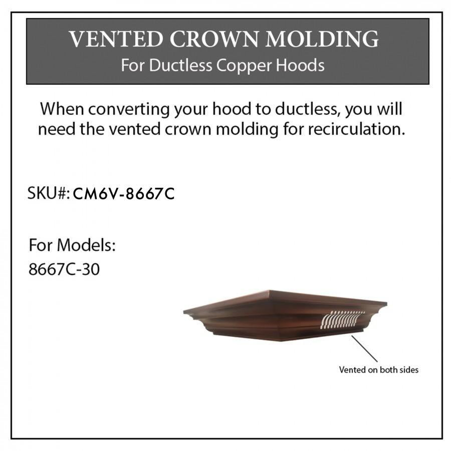 ZLINE Vented Crown Molding for Designer Range Hoods w/Recirculating Option, CM6V-8667C