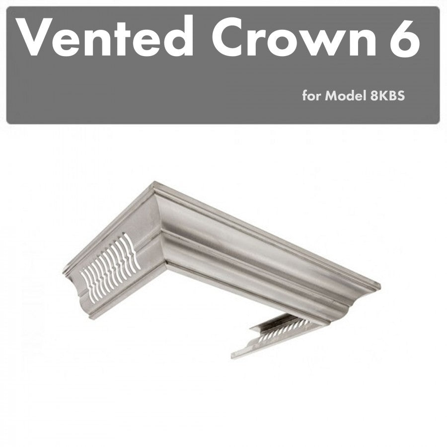 ZLINE Vented Crown Molding Profile 6 for Wall Mount Range Hood (CM6V-8KBS)