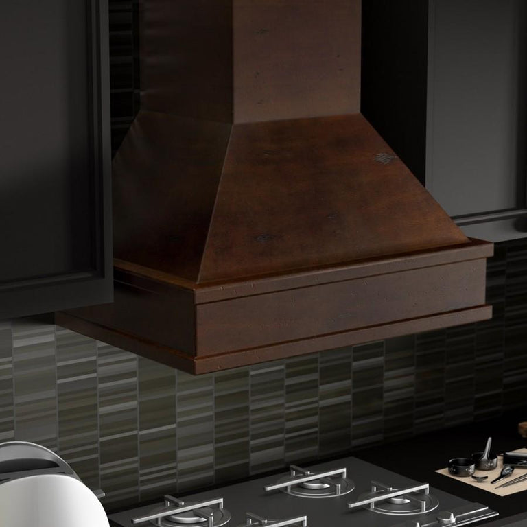 ZLINE 30 in. Designer Wooden Wall Mount Range Hood in Walnut and Hamilton, 329WH-30