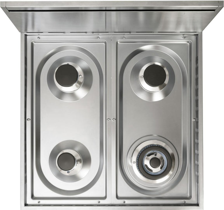 ILVE 24 in. Nostalgie Series Freestanding Single Oven Natural Gas Burner and Oven in Matte Graphite with Chrome Trim, UPN60DVGGMXNG