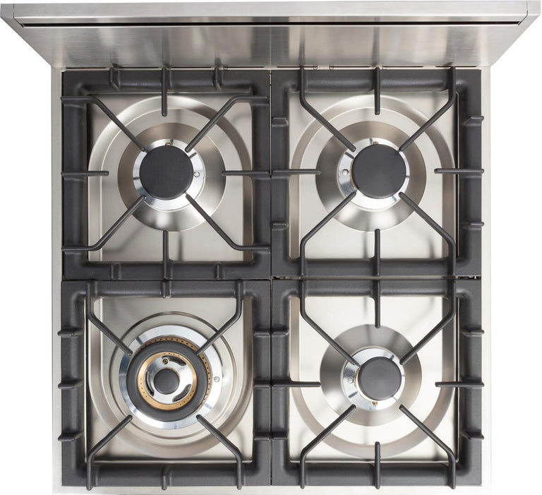ILVE 24 in. Nostalgie Series Freestanding Single Oven Natural Gas Burner and Oven in Matte Graphite with Chrome Trim, UPN60DVGGMXNG