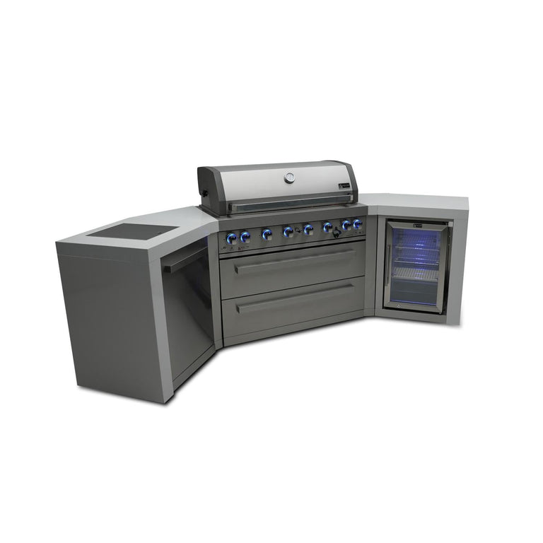 Mont Alpi 805 Deluxe Island Grill with 45 Degree Corners and Fridge Cabinet, MAi805-D45FC