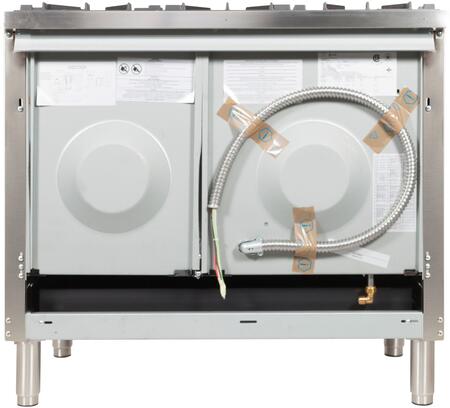 ILVE 48 in. Nostalgie Series Propane Gas Burner and Electric Oven Range in Stainless Steel with Brass Trim, UPN120FDMPILP