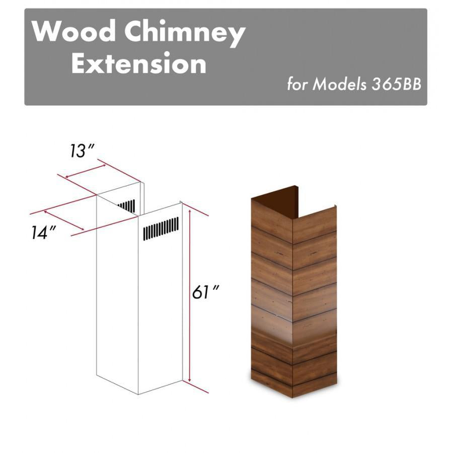 ZLINE 61 in. Wooden Chimney Extension for Ceilings up to 12.5 ft, 365BB-E