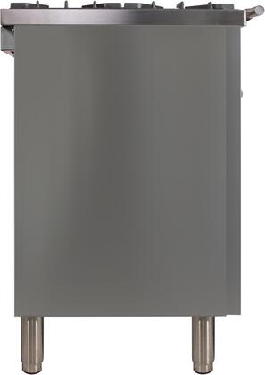 ILVE Professional Plus 48" Natural Gas Burner, Electric Oven Range in White with Chrome Trim, UPW120FDMPBNG