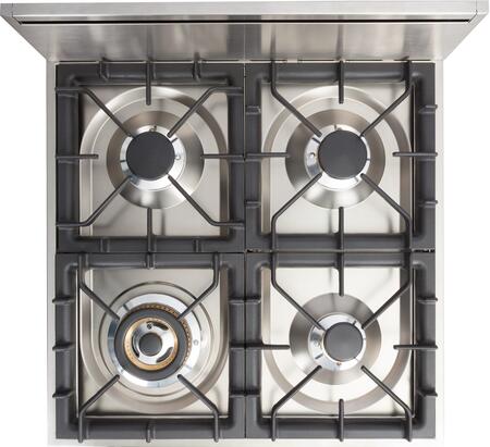 ILVE Professional Plus 24" Natural Gas Range in Glossy Black with Chrome Trim, UPW60DVGGNNG