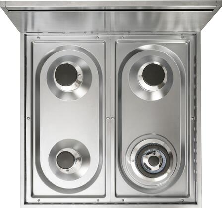 ILVE Professional Plus 24" Natural Gas Range in Glossy Black with Chrome Trim, UPW60DVGGNNG