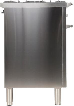 ILVE 40 in. Professional Plus Series Natural Gas Burner and Electric Oven Range in Stainless Steel with Chrome Trim, UPDW100FDMPING