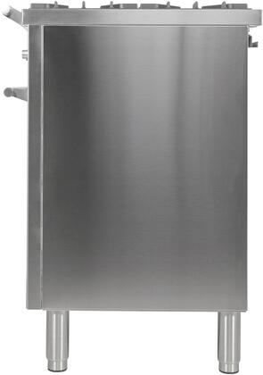 ILVE 40 in. Professional Plus Series Natural Gas Burner and Electric Oven Range in Stainless Steel with Chrome Trim, UPDW100FDMPING