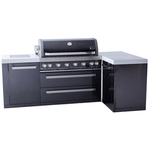 Mont Alpi 805 Black Stainless Steel Island Grill with 90 Degree Corner, MAi805-BSS90C