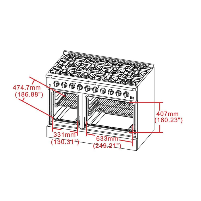 Forno 48 Freestanding Gas Range with 8 Sealed Burners in Stainless St –  Premium Home Source