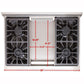 Kucht Professional 36 in. 5.2 cu ft. Natural Gas Range with Griddle and Silver Knobs, KRG3609U-S