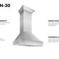 ZLINE 30 in. DuraSnow® Stainless Steel Range Hood with DuraSnow® Shell, 8654SN-30