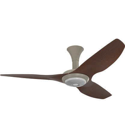 Big Ass Fans Haiku 60" Ceiling Fan, Low Profile Mount with Cocoa Aluminum Blades and Satin Nickel Finish with LED - Covered Outdoors