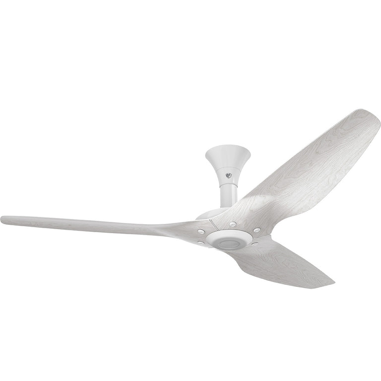 Big Ass Fans Haiku 60" Ceiling Fan, Low Profile Mount with Driftwood Blades and White Finish - Covered Outdoors