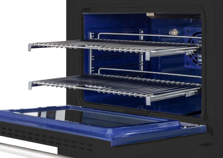 Hallman 30 In. Range with Gas Burners and Electric Oven, Matte Graphite with Chrome Trim - Bold Series, HBRDF30CMMG
