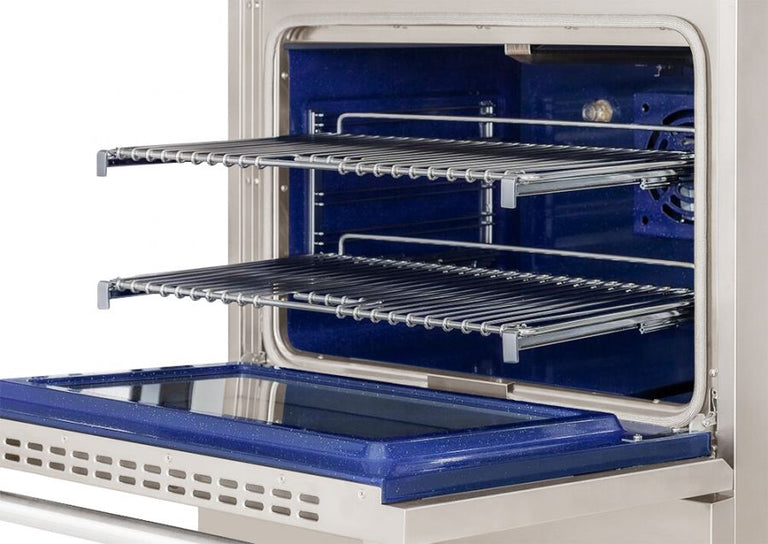 Hallman 30 In. Range with Propane Gas Burners and Electric Oven, Stainless Steel with Chrome Trim - Bold Series, HBRDF30CMSS-LP