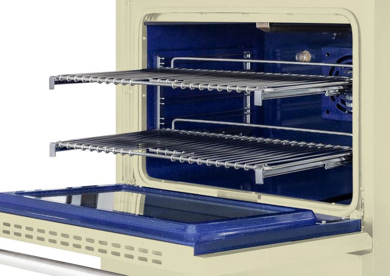 Hallman 30 In. Gas Range, Antique White with Chrome Trim - Bold Series, HBRG30CMAW
