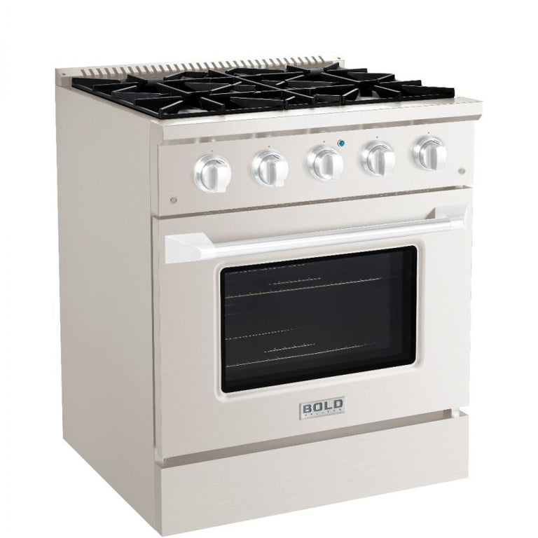 Hallman 30 In. Gas Range in Stainless Steel with Chrome Trim - Bold Series, HBRG30CMSS