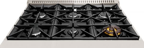 Hallman 36 In. Propane Gas Range, Blue with Chrome Trim - Bold Series, HBRG36CMBU-LP