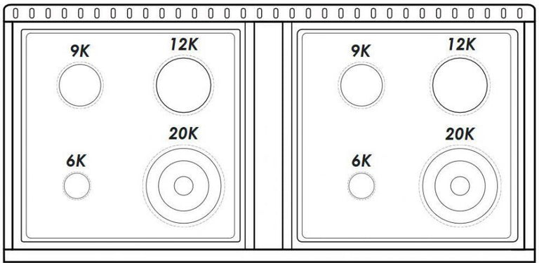Hallman 48 In. Gas Range, White with Chrome Trim - Bold Series, HBRG48CMWT