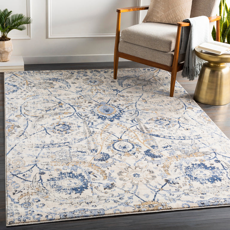 Surya Indigo Traditional Rug - 7 x 9 feet, Bright Blue, IGO2320-679