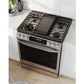 Midea 30 In. Slide-In Gas Range with 5 Burners and 6.1 cu. ft. Self-Cleaning Oven in Stainless Steel, MGS30S4AST