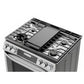 Midea 30 In. Slide-In Gas Range with 5 Burners and 6.1 cu. ft. Self-Cleaning Oven in Stainless Steel, MGS30S4AST