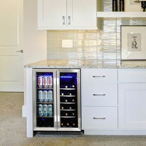 Danby Silhouette 24" 60 Can/27 Bottle Built-In Dual Zone Wine Cooler, SBC051D1BSS