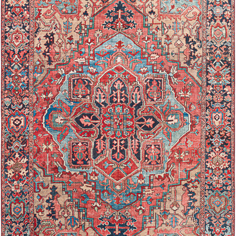 Surya Iris Traditional Rug - 8 x 10 feet, Bright Red, IRS2310-7696