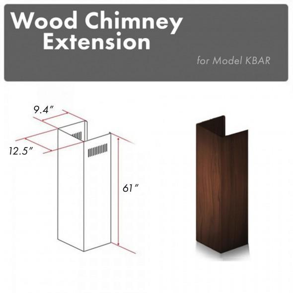 ZLINE 61 in. Wooden Chimney Extension for Ceilings up to 12.5 ft, KBAR-E