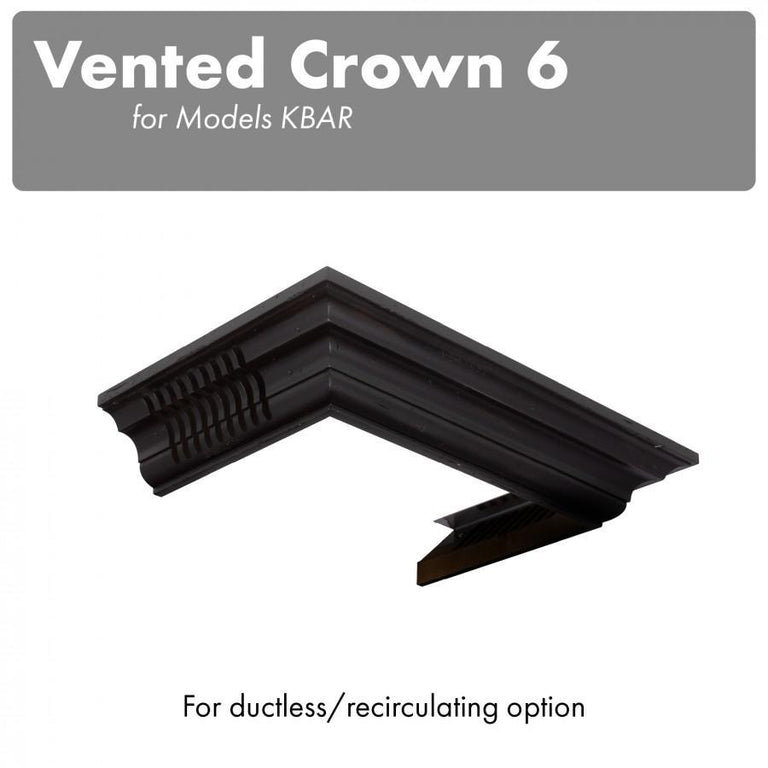ZLINE Vented Crown Molding for Wall Mount Range Hood, CM6V-KBAR