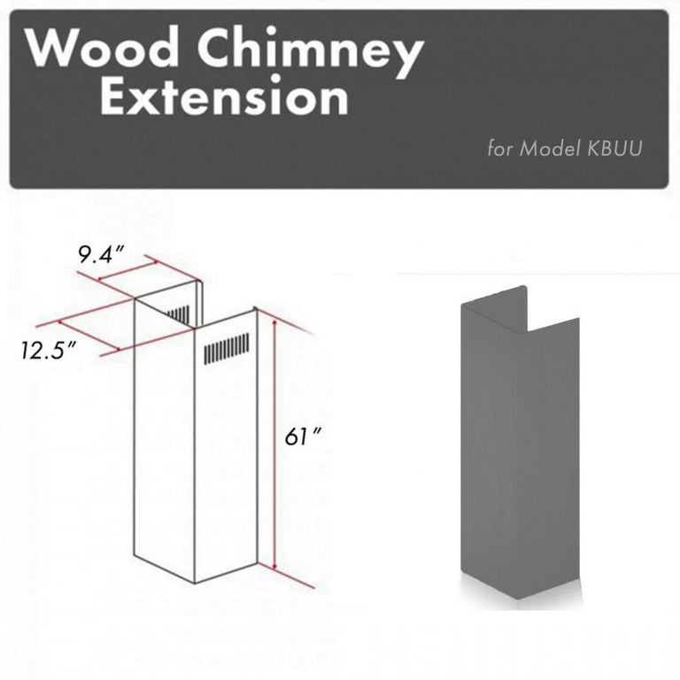 ZLINE 61 in. Wooden Chimney Extension for Ceilings up to 12.5 ft, KBUU-E